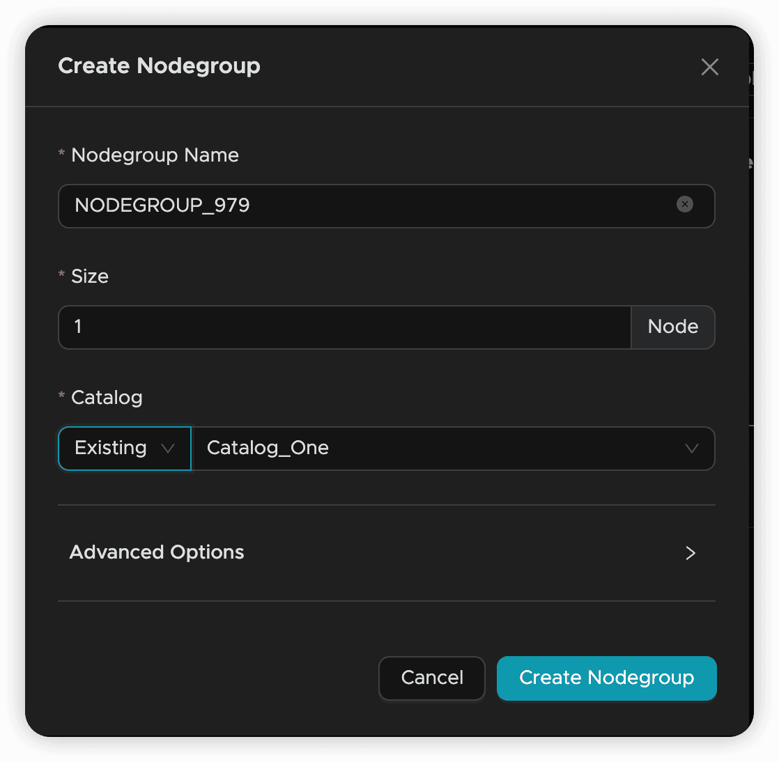 Select a Catalog