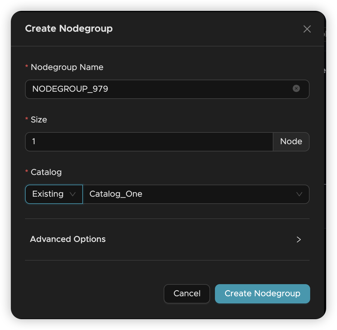Select a Catalog